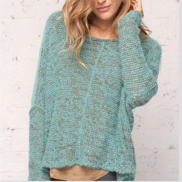 Wooden Ships ELIJA SLOUCHY TOP Green Knit Sweater Size S/M - Picture 6 of 12